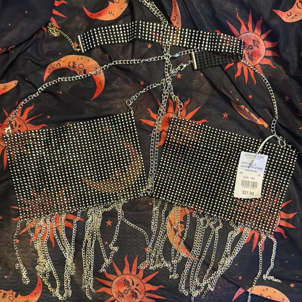 Rhinestone Fringe Belt